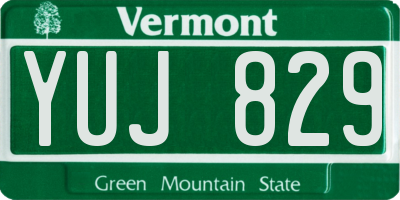 VT license plate YUJ829