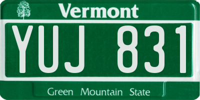 VT license plate YUJ831