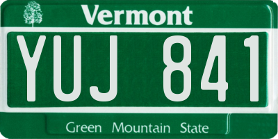 VT license plate YUJ841