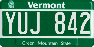 VT license plate YUJ842