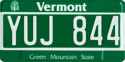 VT license plate YUJ844