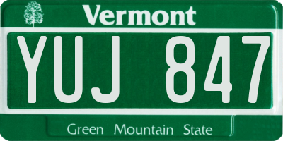 VT license plate YUJ847