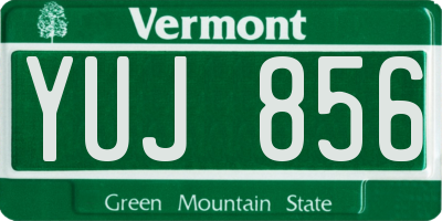 VT license plate YUJ856