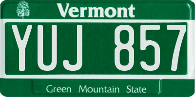 VT license plate YUJ857