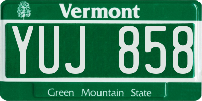 VT license plate YUJ858