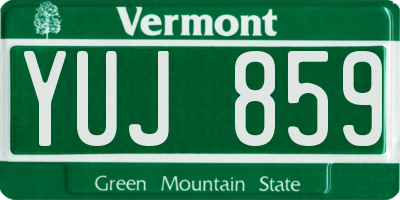 VT license plate YUJ859