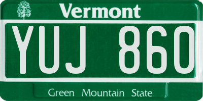 VT license plate YUJ860