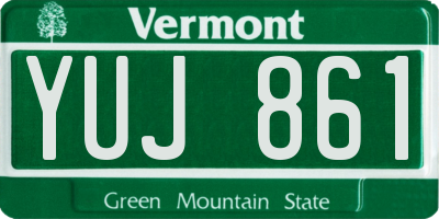 VT license plate YUJ861