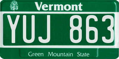 VT license plate YUJ863