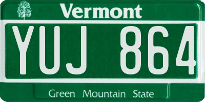 VT license plate YUJ864