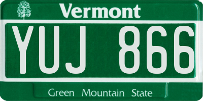 VT license plate YUJ866