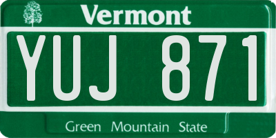 VT license plate YUJ871
