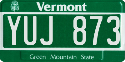 VT license plate YUJ873