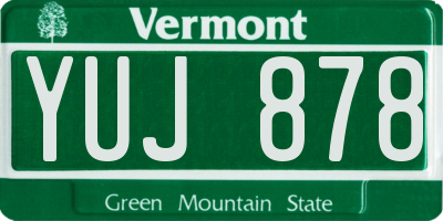 VT license plate YUJ878