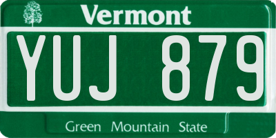 VT license plate YUJ879