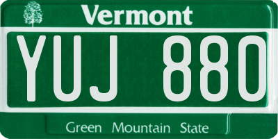 VT license plate YUJ880