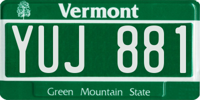 VT license plate YUJ881