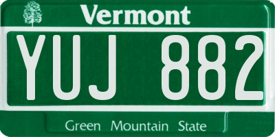 VT license plate YUJ882