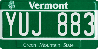 VT license plate YUJ883