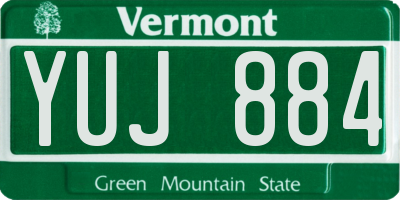 VT license plate YUJ884