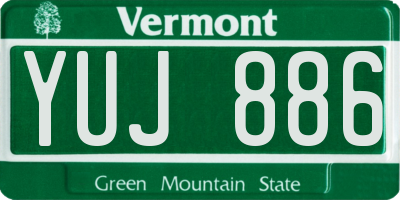VT license plate YUJ886