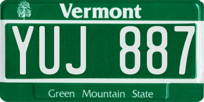 VT license plate YUJ887