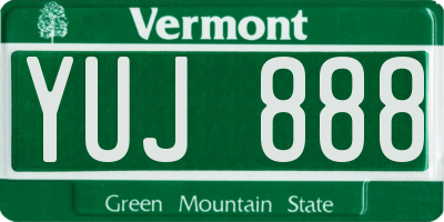VT license plate YUJ888