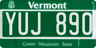 VT license plate YUJ890