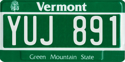 VT license plate YUJ891