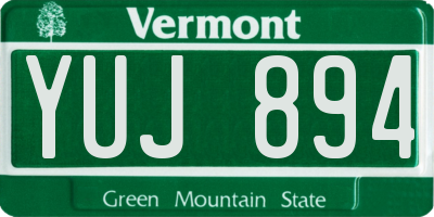 VT license plate YUJ894