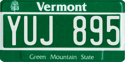 VT license plate YUJ895