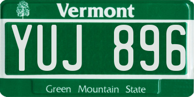VT license plate YUJ896