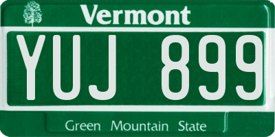VT license plate YUJ899
