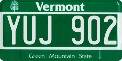 VT license plate YUJ902