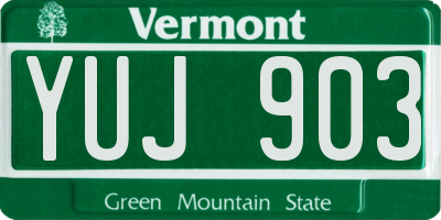 VT license plate YUJ903