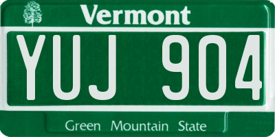VT license plate YUJ904