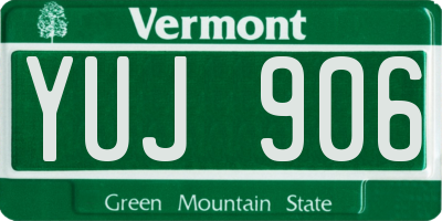 VT license plate YUJ906