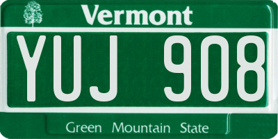 VT license plate YUJ908