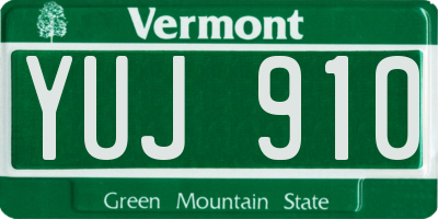 VT license plate YUJ910