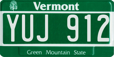 VT license plate YUJ912