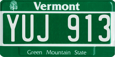 VT license plate YUJ913