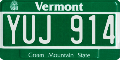 VT license plate YUJ914