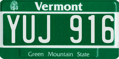 VT license plate YUJ916