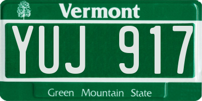 VT license plate YUJ917