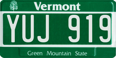 VT license plate YUJ919