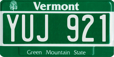 VT license plate YUJ921