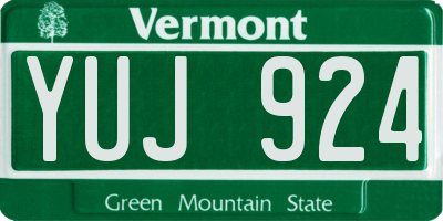 VT license plate YUJ924