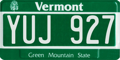 VT license plate YUJ927