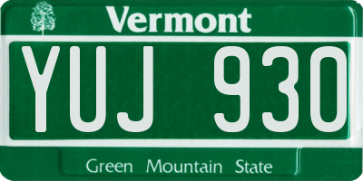 VT license plate YUJ930