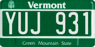 VT license plate YUJ931